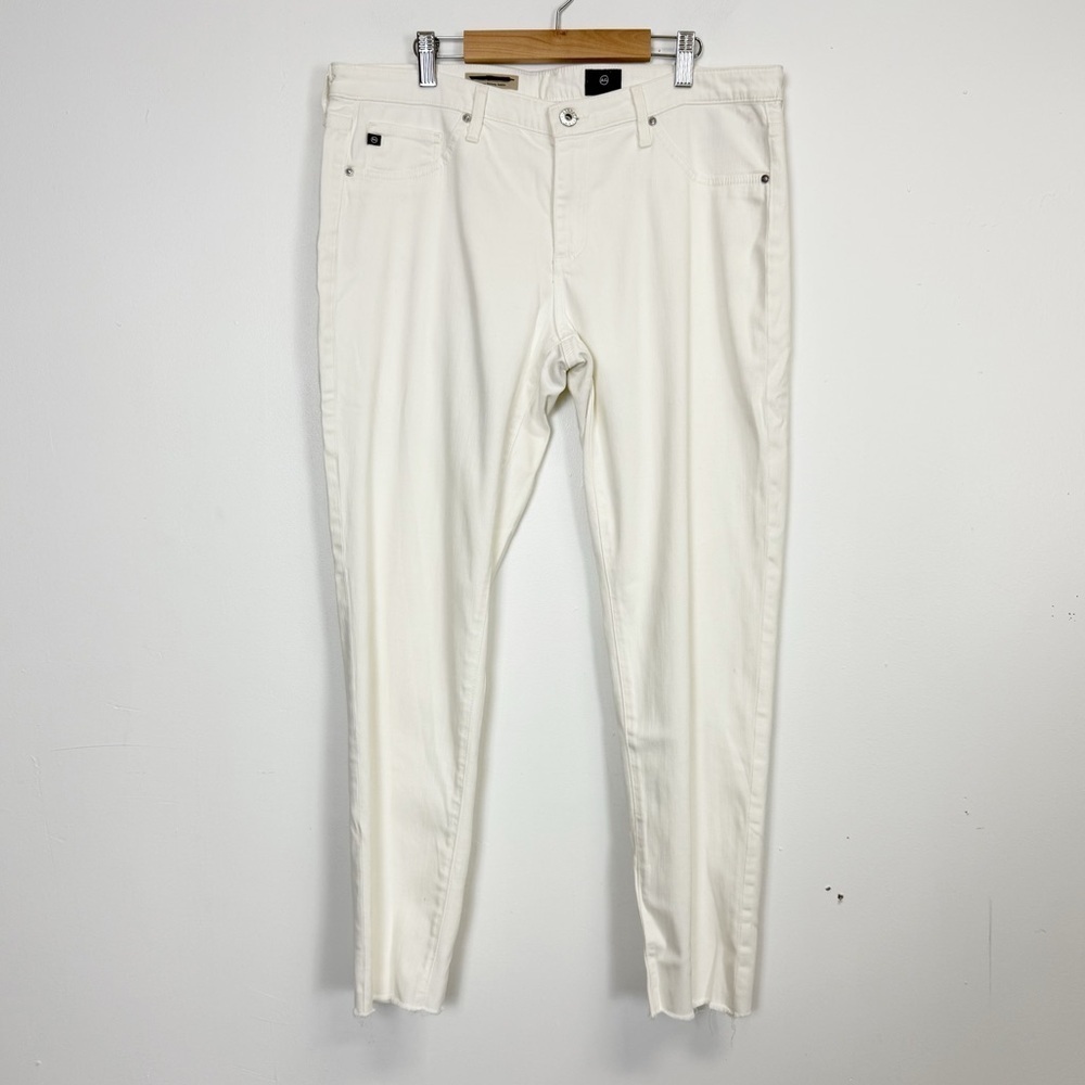AG Adriano Goldschmied Super Skinny Ankle Jeans Womens 32R White 28 Inch Inseam